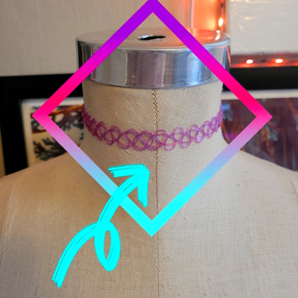 Purple Tattoo Choker